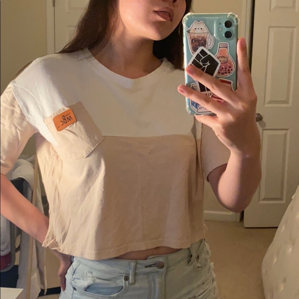Tan Cropped Tee - Picture 2 of 2